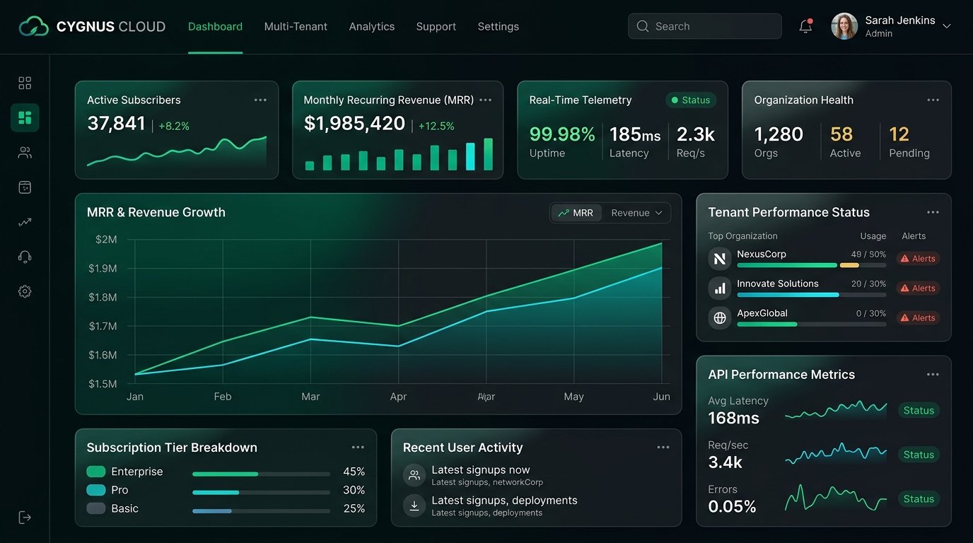 Enterprise SaaS Dashboard Analytics and Real-time Telemetry Visual